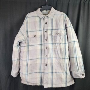 Towncraft Men's Quilted Plaid Shirt Jacket Lined Snap Button Warm Outerwear L